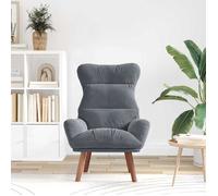 CLARENCE® Fauteuil simple - Chaise-Canapé - pour salon/chambre/bureau - Gris foncé 69x74x93 cm Velours LV5255