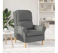 CLARENCE® Fauteuil simple - Chaise-Canapé - pour salon/chambre/bureau - Gris foncé 76x94x102 cm tissu LV5367