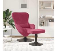 CLARENCE® Fauteuil simple - Chaise-Canapé - pour salon/chambre/bureau - Lot de 2 Rouge bordeaux 63x73x90 cm Velours LV5343