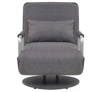 CLARENCE® Fauteuil simple - Chaise-Canapé - pour salon/chambre/bureau - pivotant et canapé-lit gris foncé tissu LV4906