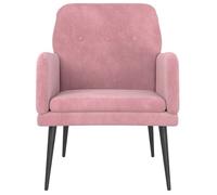 CLARENCE® Fauteuil simple - Chaise-Canapé - pour salon/chambre/bureau - Rose 62x79x79 cm Velours LV5110