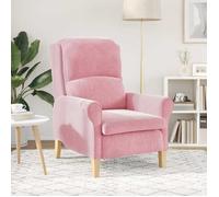 CLARENCE® Fauteuil simple - Chaise-Canapé - pour salon/chambre/bureau - Rose 76x94x102 cm Velours LV5387