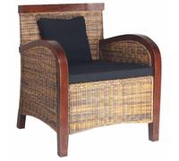 CLARENCE® Fauteuil simple - Chaise-Canapé - pour salon/chambre/bureau - Rotin tissé à la main LV4890