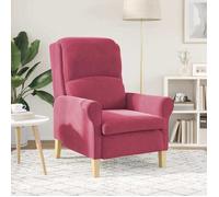 CLARENCE® Fauteuil simple - Chaise-Canapé - pour salon/chambre/bureau - Rouge bordeaux 76x94x102 cm Velours LV5388