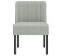 CLARENCE® Fauteuil simple - Chaise-Canapé - pour salon/chambre/bureau - sans accoudoirs gris clair velours LV5136