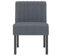 CLARENCE® Fauteuil simple - Chaise-Canapé - pour salon/chambre/bureau - sans accoudoirs gris foncé velours LV5137