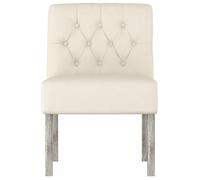 CLARENCE® Fauteuil simple - Chaise-Canapé - pour salon/chambre/bureau - sans accoudoirs lin design de boutons LV5146