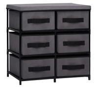 CLARENCE® Grande Armoire Haute de Rangement à 6 tiroirs 55x29x55 cm Gris Acier LL013