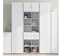 CLARENCE® Grande Armoire Haute de Rangement blanc 70x42,5x225 cm bois d'ingénierie LL054