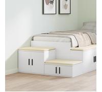 CLARENCE® Grande Armoire Haute de Rangement blanche 118x41x40 cm en bois d'ingénierie LL089