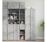 CLARENCE® Grande Armoire Haute de Rangement mince - pour salon/bureau - gris béton 30x42,5x225 cm LL157