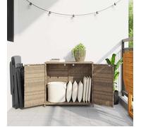 CLARENCE® Grande Armoire Haute de Rangement - pour jardin - beige 83x45x76 cm résine tressée LL036