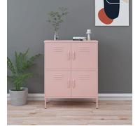CLARENCE® Grande Armoire Haute de Rangement Rose 80x35x101,5 cm Acier LL021