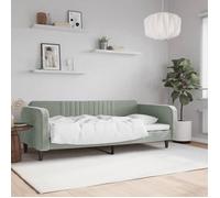 CLARENCE® Lit 1 PLACE/ Lit de repos - Lit de jour - sans matelas - gris clair 90x190 cm - velours LV12470