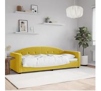 CLARENCE® Lit 1 PLACE/ Lit de repos - Lit de jour - sans matelas - jaune 80x200 cm - velours LV12497