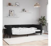 CLARENCE® Lit 1 PLACE/ Lit de repos - Lit de jour - sans matelas - noir 100x200 cm - velours LV12402