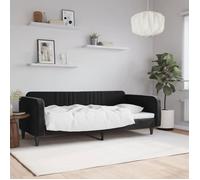 CLARENCE® Lit 1 PLACE/ Lit de repos - Lit de jour - sans matelas - noir 90x190 cm - velours LV12472