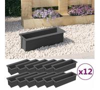 Clarence* Lit surélevé - Bac A Fleur,Boîtes à fleurs pour palettes euro 12 pcs Gris 36x13,5x9,5cm PP &Europ8047082