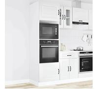 Clarence* Lot de 2 Armoires de four - Meuble cuisine/Grande Capacité - Lucca blanc brillant bois d'ingénierie EU510186