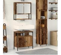 CLARENCE@ Meuble de Salle de bain - contemporain - avec Lavabo Intégré en Bois Vieilli EU2329