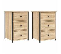 CLARENCE - NEW Meuble de rangement - JILL'S - Tables de chevet,(Set de 2), chêne sonoma 40x36x60cm bois ingénierie OCT612501027