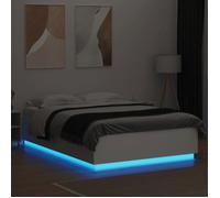CLARENCE® Structure de lit - Pour Adulte ou enfant - avec LED - sans matelas - blanc 160x200 cm LV597