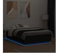 CLARENCE® Structure de lit - Pour Adulte ou enfant - avec LED - sans matelas - noir 120x190 cm LV795