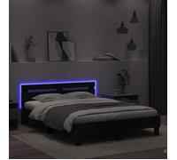 CLARENCE® Structure de lit - Pour Adulte ou enfant - avec LED - sans matelas - noir 140x190 cm LV1090