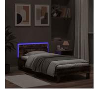 CLARENCE® Structure de lit - Pour Adulte ou enfant - sans matelas - avec lumières LED - chêne fumé 75x190cm LV981