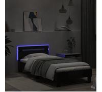 CLARENCE® Structure de lit - Pour Adulte ou enfant - sans matelas - avec lumières LED - noir 75x190 cm LV1197