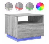 CLARENCE® Table basse - Petite Table d'appoint - avec lumières LED sonoma gris 50x49x40 cm ll4017