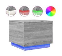 CLARENCE® Table basse - Petite Table d'appoint - avec lumières LED sonoma gris 50x50x40 cm ll4035