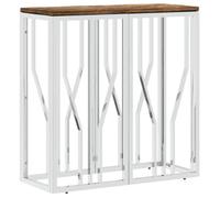 CLARENCE® Table console, Table d'appoint, Table d'Entrée, argenté acier inoxydable/bois massif récupération ll1055