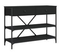CLARENCE® Table console, Table d'appoint, Table d'Entrée, avec tiroirs et étagères noir bois d'ingénierie ll1268