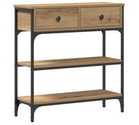 CLARENCE® Table console, Table d'appoint, Table d'Entrée, en Chêne Artisan 72,5x25x75 cm Bois d'ingénierie et Acier ll1177