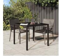 CLARENCE® Table de Jardin/Terrasse - 2/4 personnes - pour repas - Marron 90x90x75 cm - Poly rotin LV202