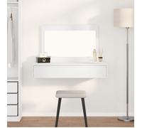 ""CLARENCE""Table de maquillage - Coiffeuse cosmétique murale blanche 100x40x70 cm EU964450