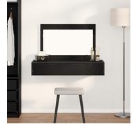 ""CLARENCE""Table de maquillage - Coiffeuse cosmétique murale en chêne noir, 100x40x70 cm EU656075