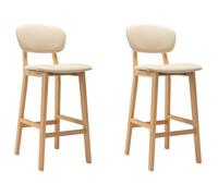 CLARENCE - Tabourets de bar ,(Set de 2), crème tissu - Siège Cuisine - Industriel - 45x47x92 cm1748