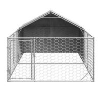 Clarence - TOP* Meuble/Maison/ Niche d'extérieur pour chien enclos 4x2x1,5 m - Entrée ouverte - acier galvanisé EU3918