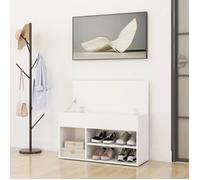Clarence - TOP* Porte chaussures/ Banc à chaussures - Blanc 80x30x45 cm - bois d’ingénierie EU6996