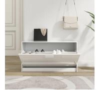 Clarence - TOP* Porte chaussures/ Banc à chaussures - Blanc brillant 80x24x45 cm - bois d'ingénierie EU6754