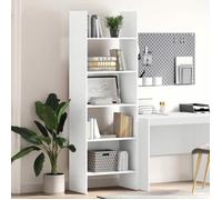 ""CLARENCE""Vitrine salon/porte-livres - Bibliothèque Blanc 60x35x180 cm ,bois d’ingénierie EU907119