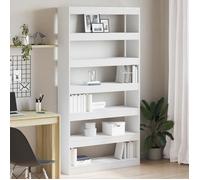 ""CLARENCE""Vitrine salon/porte-livres - Bibliothèque blanche ,bois d'ingénierie 100 x 30 x 198 cm Étagère EU948683