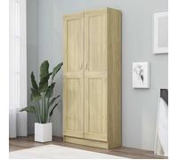 ""CLARENCE""Vitrine salon/porte-livres - Bibliothèque Chêne sonoma 82,5x30,5x185,5 cm ,bois d'ingénierie EU121451