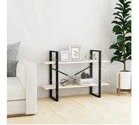 ""CLARENCE""Vitrine salon/porte-livres - Bibliothèque Étagère sur 2 niveaux Blanc 100x30x70 cm ,bois de ,Pin massif EU270300