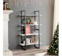 ""CLARENCE""Vitrine salon/porte-livres - Bibliothèque Étagère sur 4 niveaux Blanc 80x30x140 cm ,bois d'ingénierie EU955053