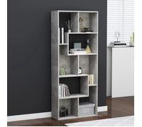 ""CLARENCE""Vitrine salon/porte-livres - Bibliothèque Gris béton 67x24x161 cm ,bois d'ingénierie EU259040