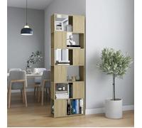 ""CLARENCE""Vitrine salon/porte-livres - Bibliothèque-Paravent bureau Chêne sonoma 60x24x186 cm EU556292