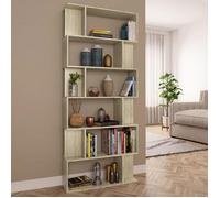 ""CLARENCE""Vitrine salon/porte-livres - Bibliothèque-Paravent bureau Chêne sonoma ,bois d'ingénierie EU612096